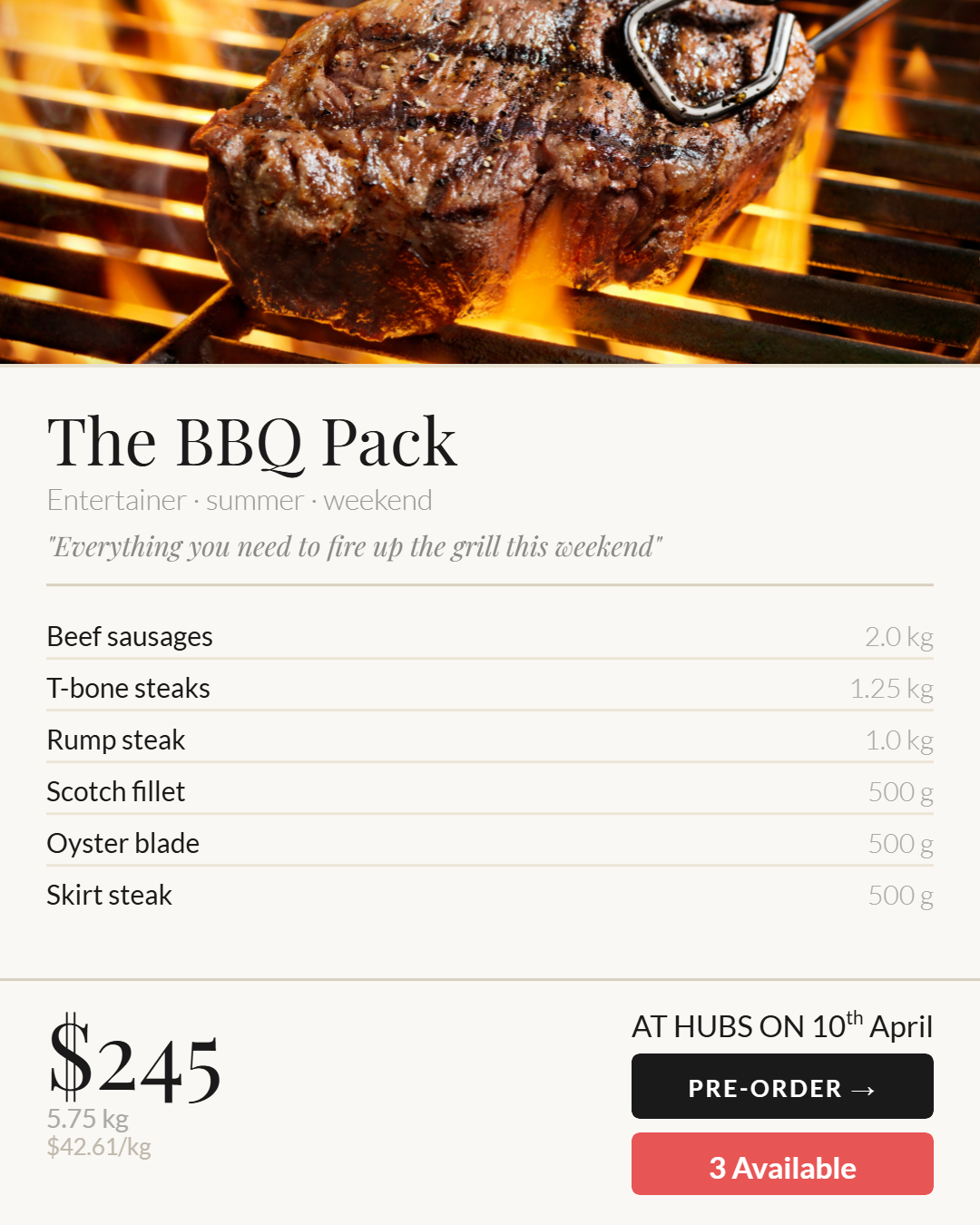 Beef - The BBQ Pack - Pre order for 17-24th April del. SOLD OUT