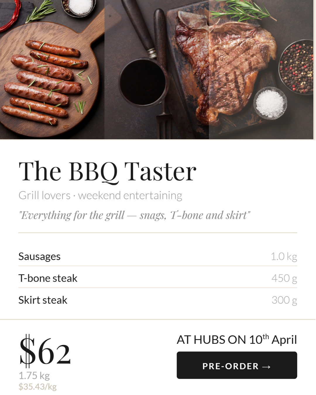 Beef - The BBQ Taster - Pre order for 17-24th April del. SOLD OUT