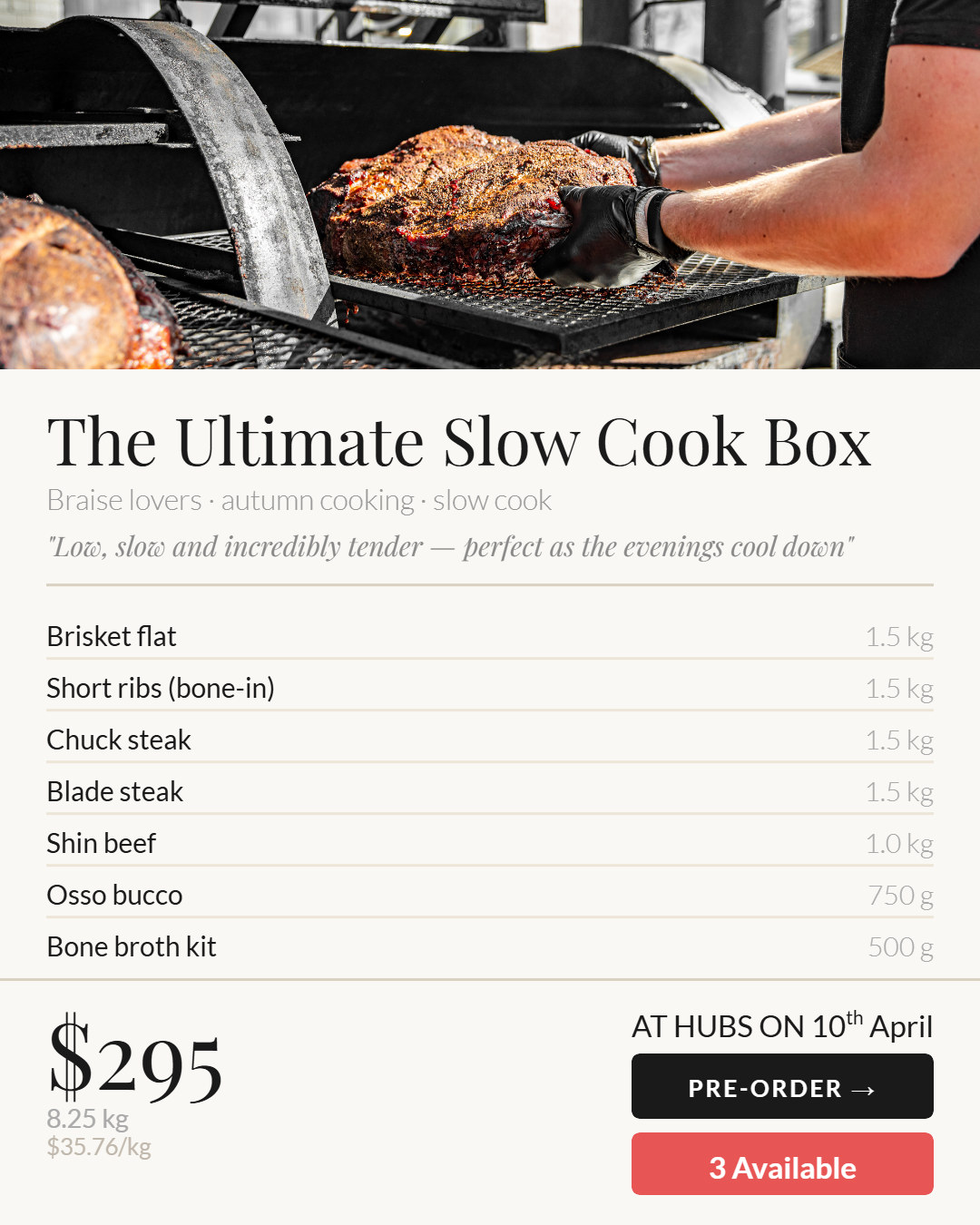 Beef - The Ultimate Slow Cook - Pre order for 17-24th April del. SOLD OUT