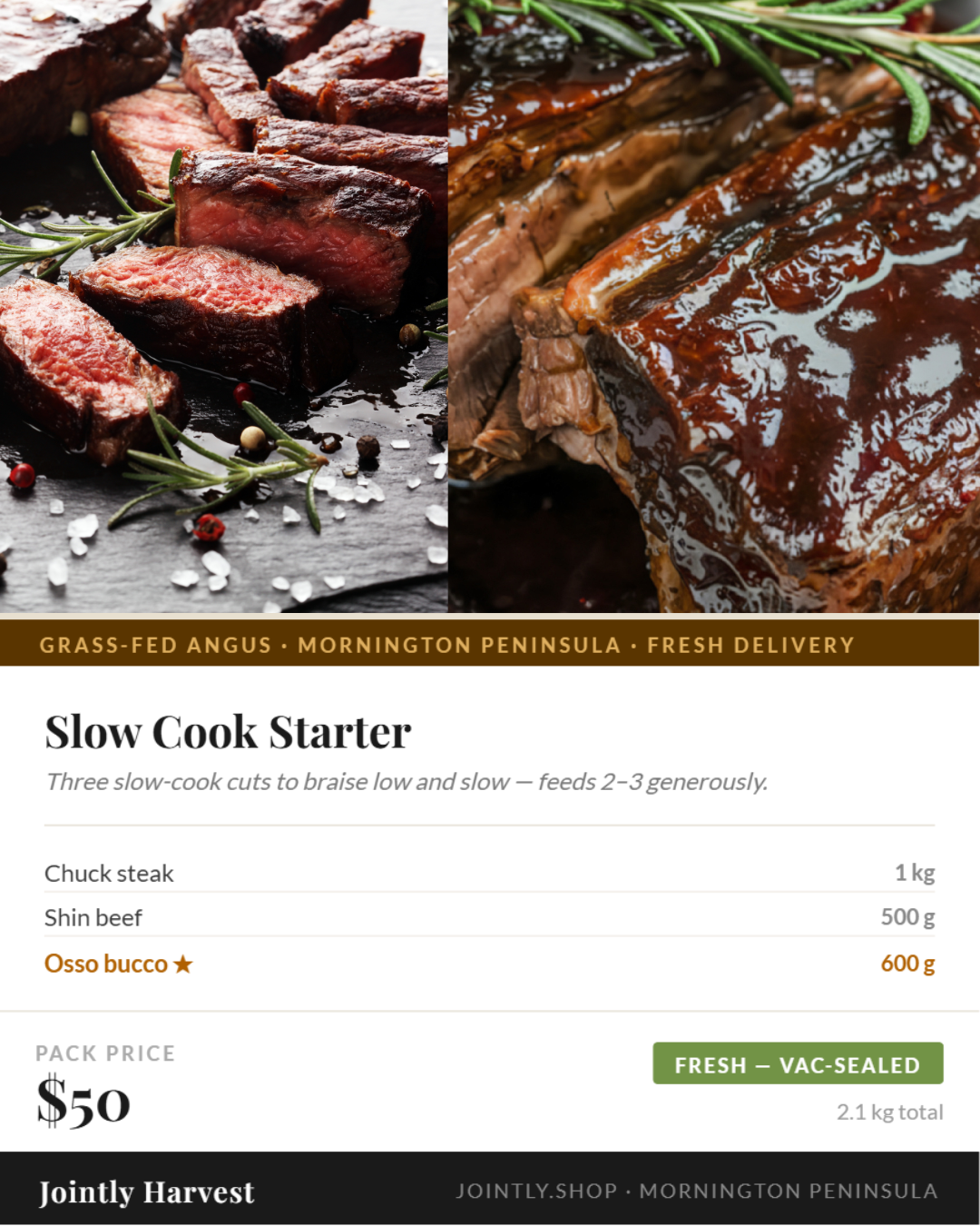 Beef - The Slow Cook Starter - Pre order.
