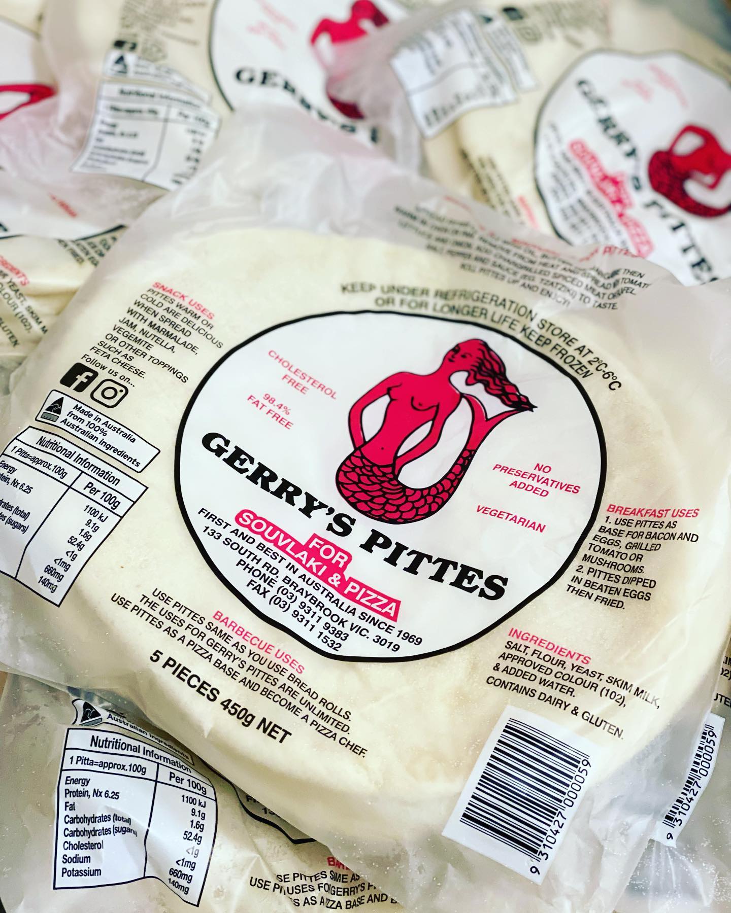 Gerry's Pette (Pita Bread) 450g - 5 pack