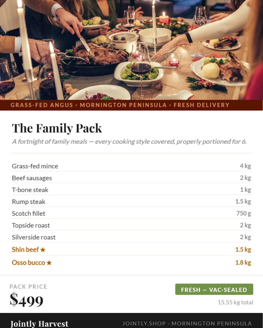Beef - The Family Pack - Pre order.