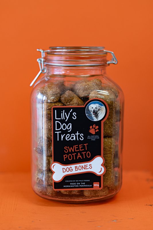 Lily's Dog Treats - Sweet Potato Bones (jar of 40)