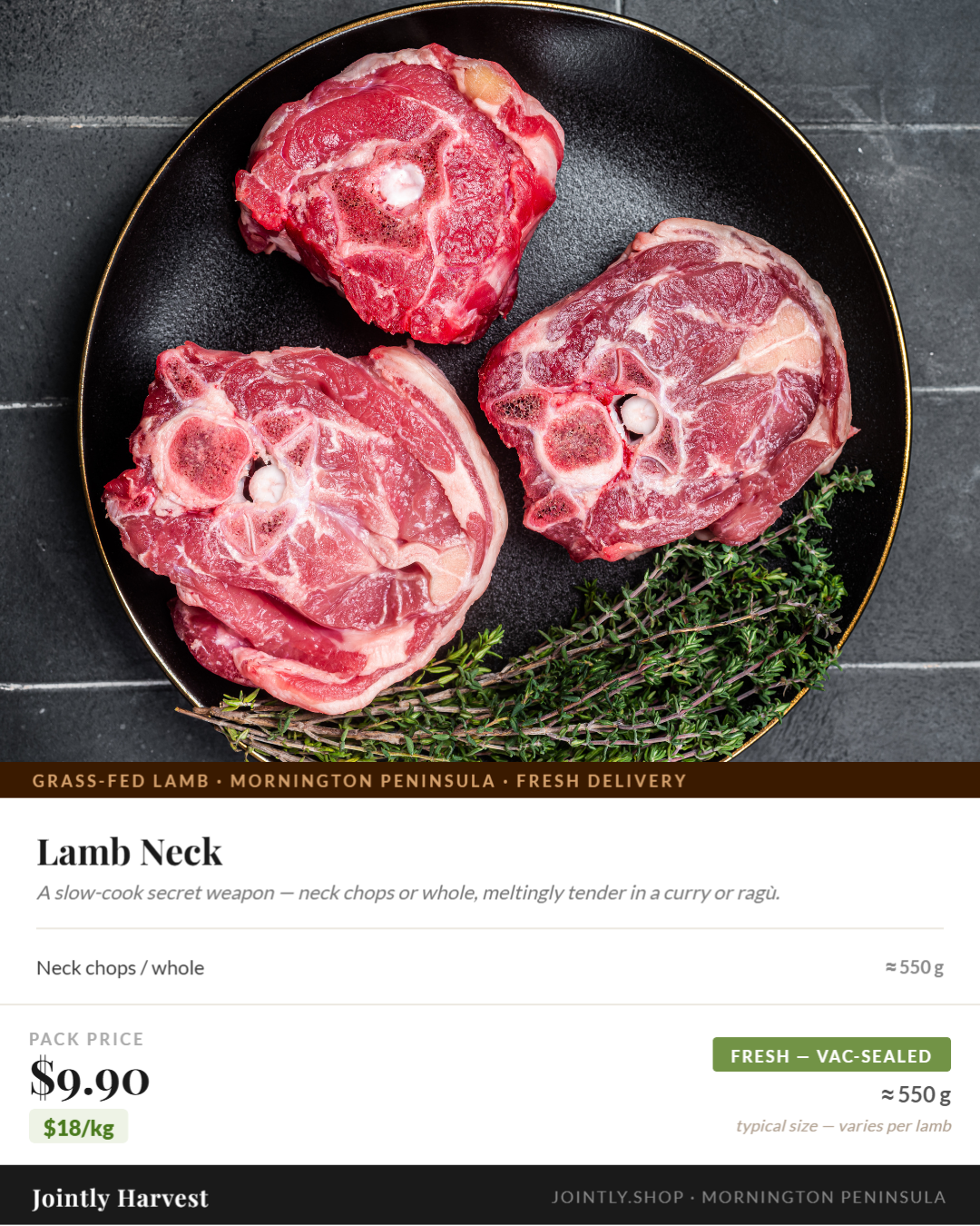 Lamb - Neck - approx. 550g Lamb - Neck - approx. 550g