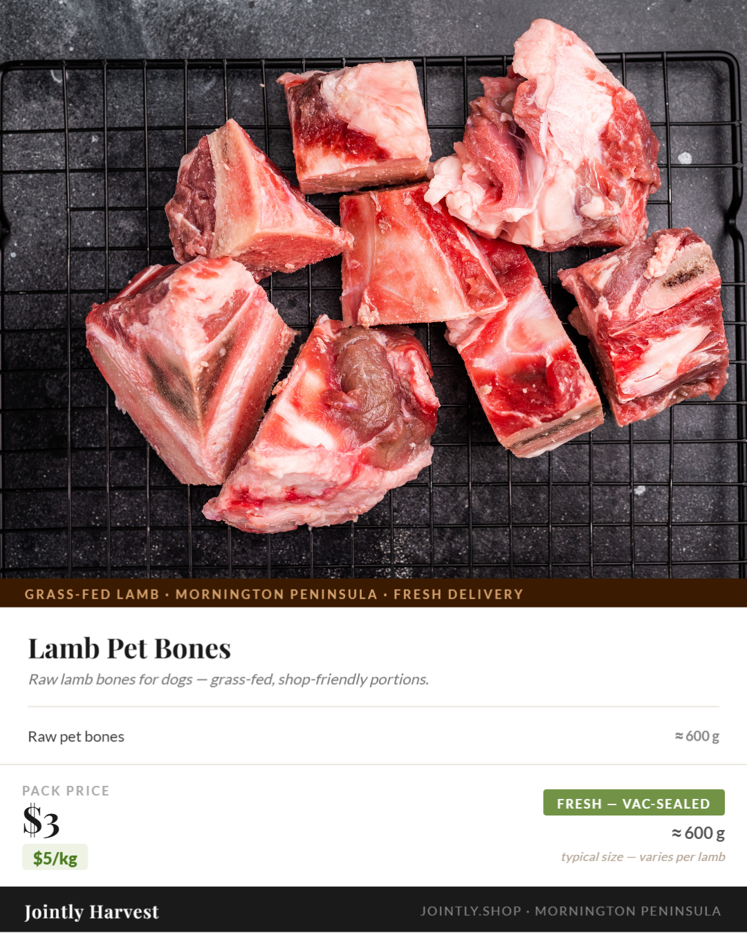 Lamb - Pet Bones - approx. 600g Lamb - Pet Bones - approx. 600g