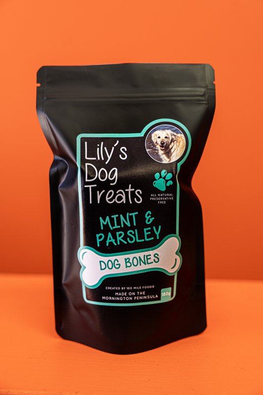 Lily's Dog Treats - Mint & Parsley Bones (bag)