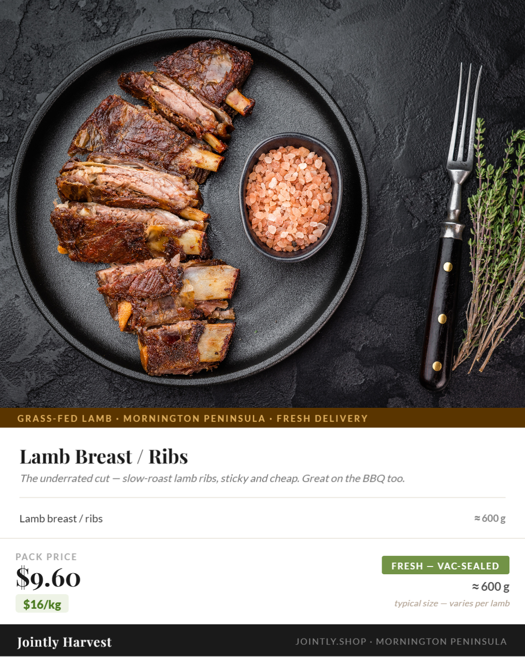 Lamb - Breast / Ribs - approx. 600g