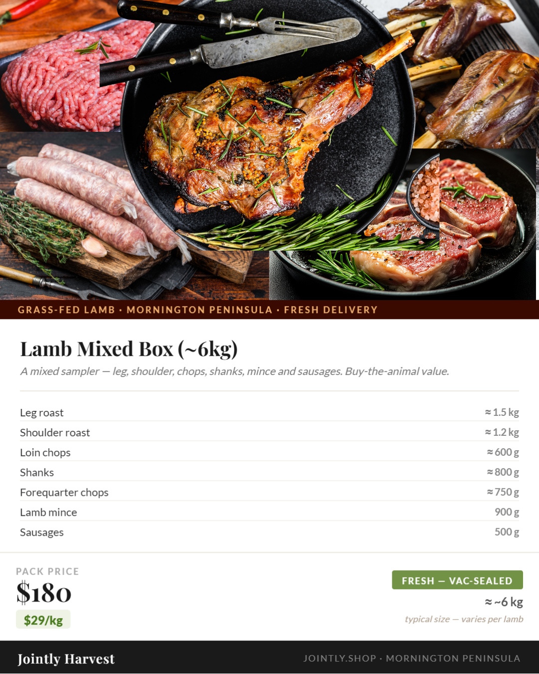 Lamb - Mixed Box - approx. 6kg Lamb - Mixed Box - approx. 6kg