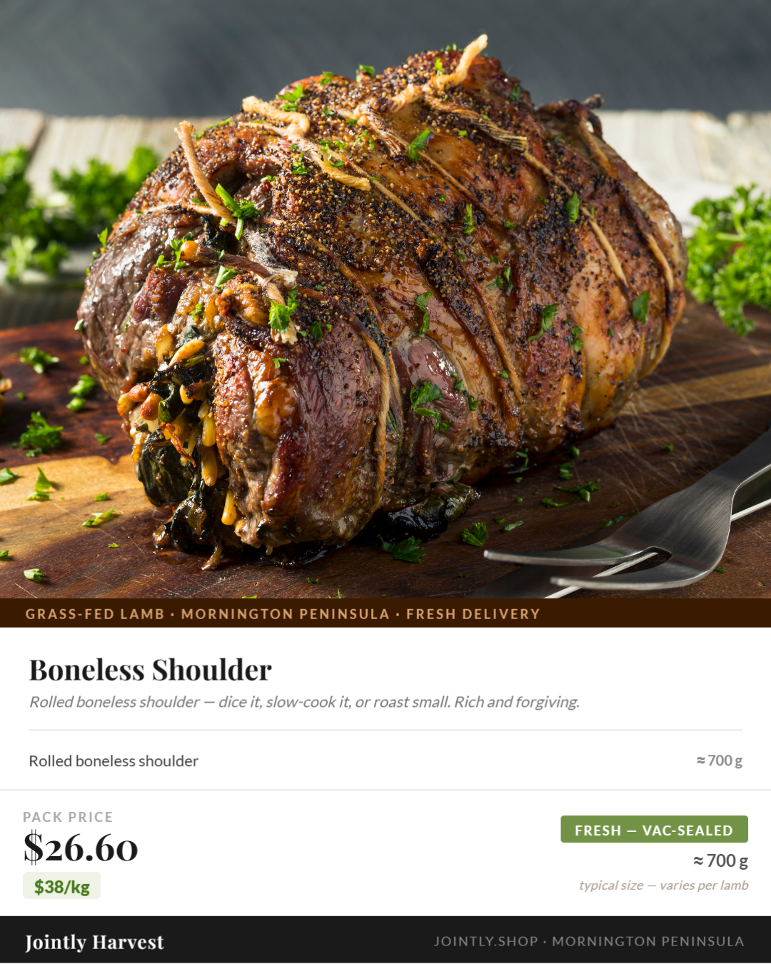 Lamb - Boneless Shoulder - approx. 700g