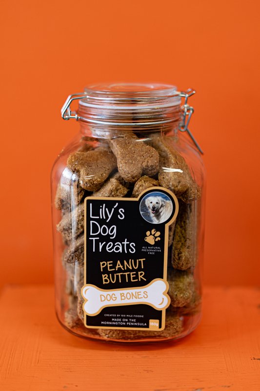 Lily's Dog Treats - Peanut Butter Bones (jar of 40)