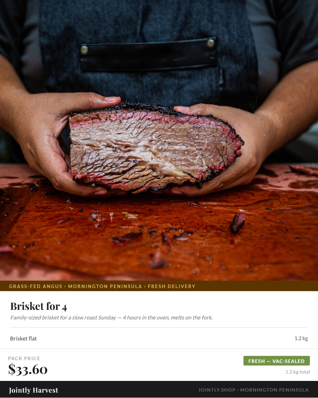 Brisket flat - 1.6kg - Grass fed and finished