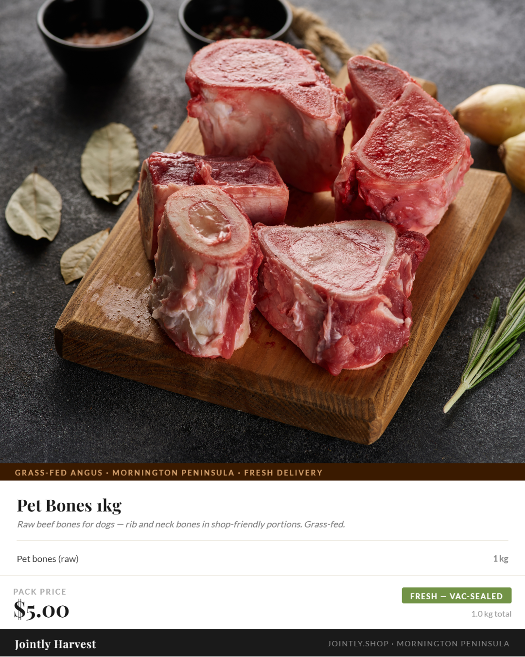 Broth bones - bag portions - Grass fed and finished