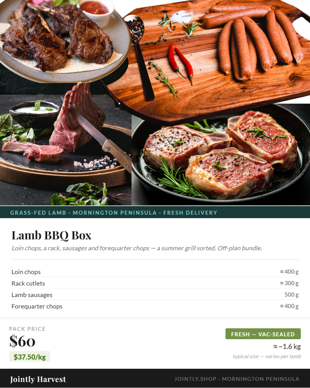 Lamb - BBQ Box - approx. 1.6kg Lamb - BBQ Box - approx. 1.6kg