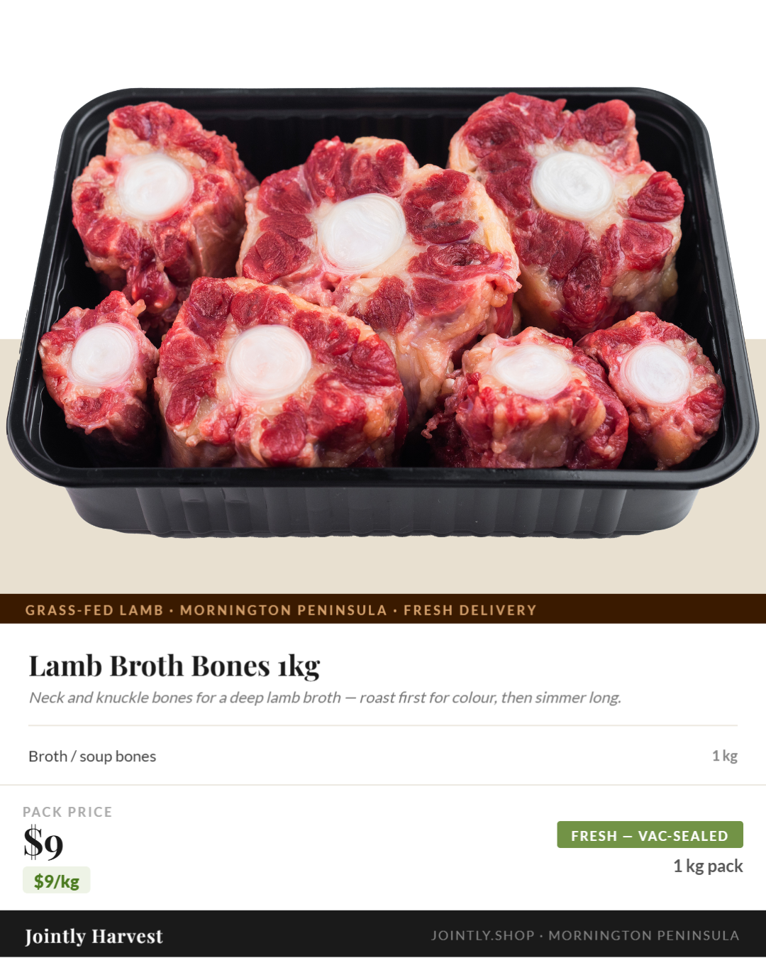 Lamb - Broth Bones - 1kg