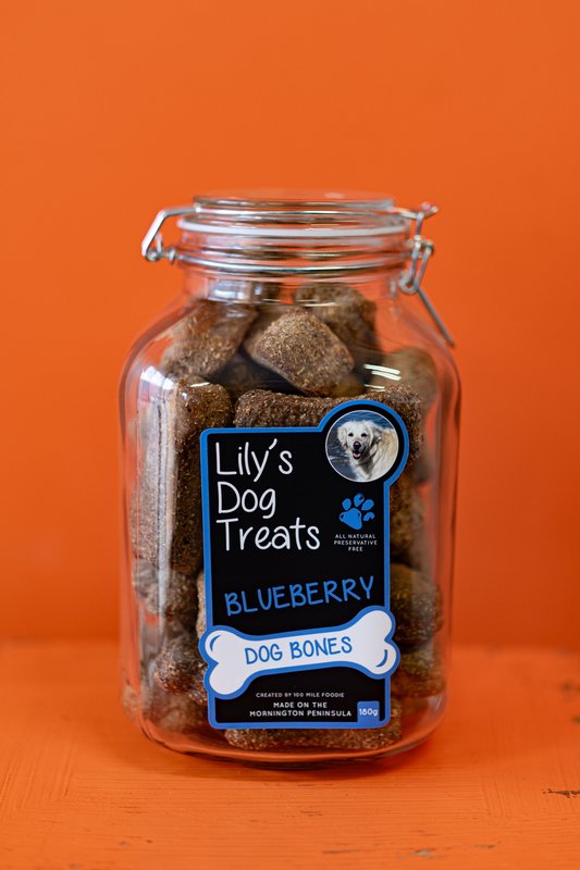 Lily's Dog Treats - Blueberry Bones (jar of 40)