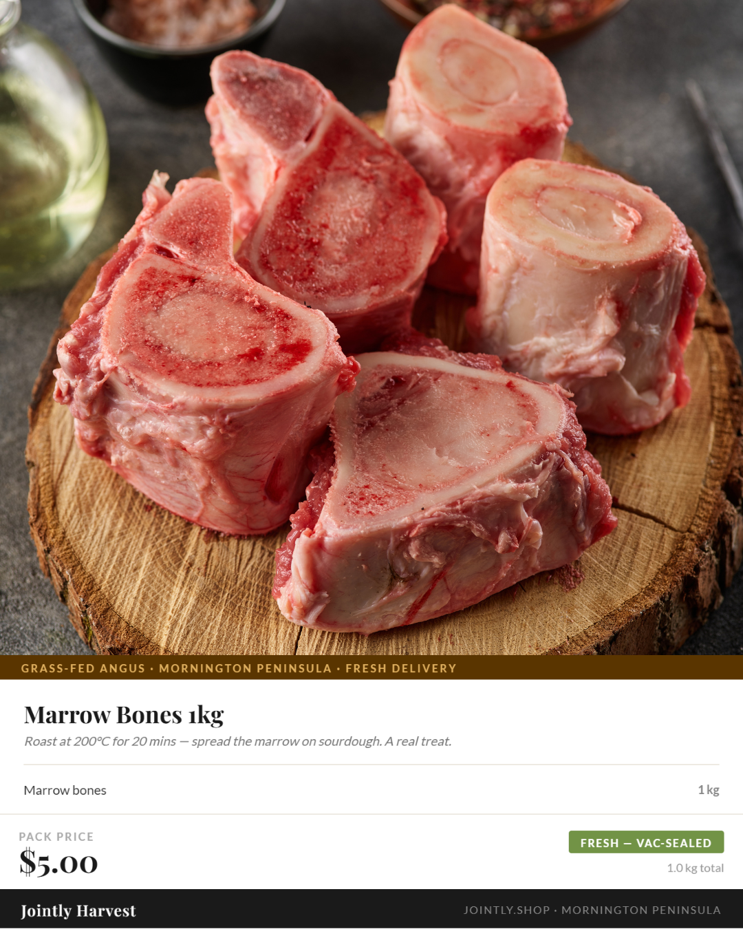 Marrow bones - 1kg - Grass fed and finished