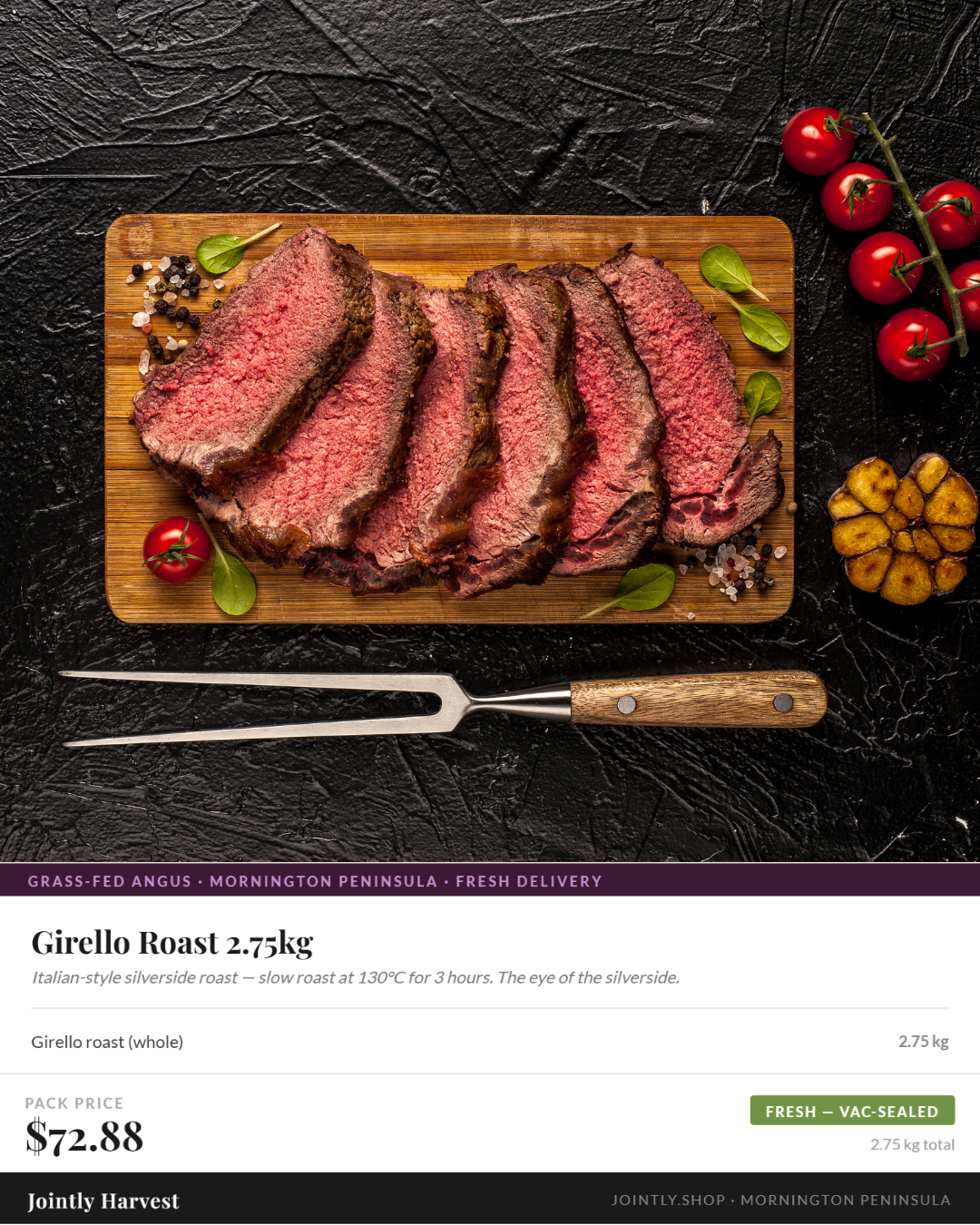 Girello roast - 1.65kg - Grass fed and finished