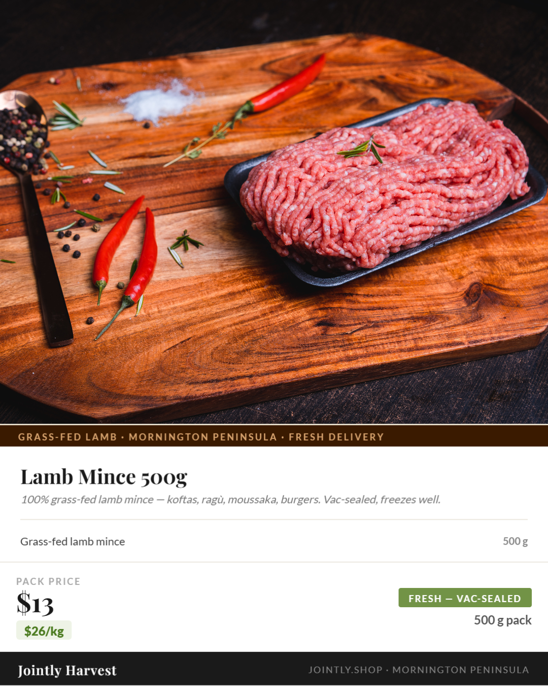 Lamb - Mince - 500g Lamb - Mince - 500g