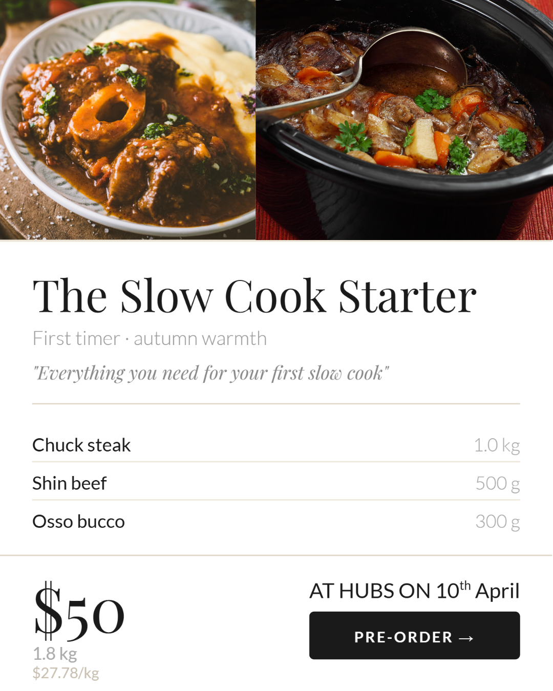 Beef - The Slow Cook Starter - Pre order for 17-24th April del. SOLD OUT