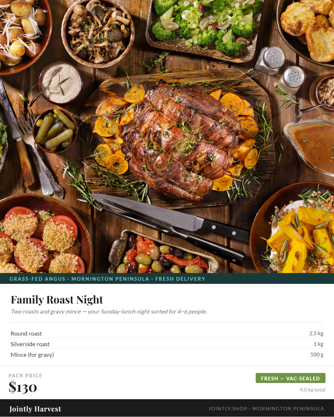 Beef - Family Roast Night - PRE ORDER - JULY DEL.