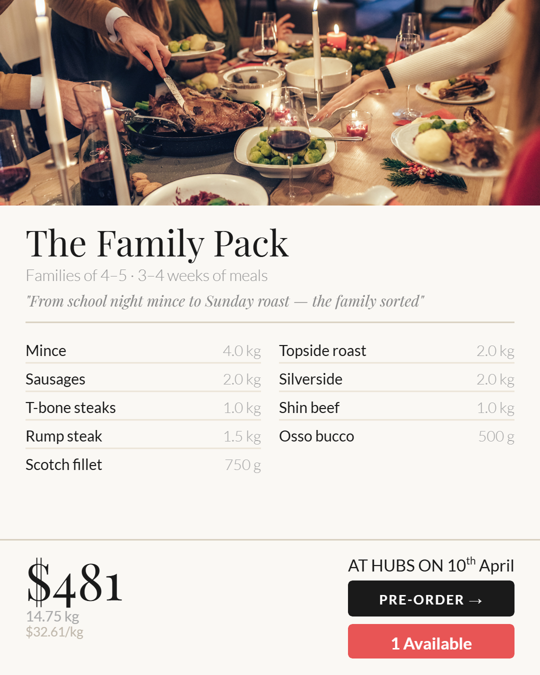 Beef - The Family Pack - Pre order for 17-24th April del. SOLD OUT
